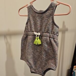 Andy & Evan Gray Sleeveless Baby Romper‎ with Tassels